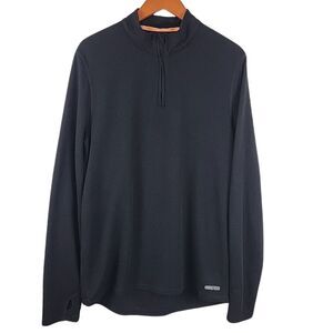 Omni Wool Shirt Mens XL Black 1/4 Zip Base Mid Layer Pullover Thermal Wool Blend